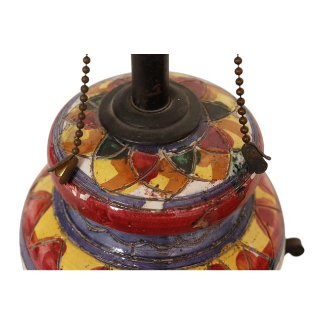 Yellow Antique Italian Majolica Table Lamps - a Pair For Sale - Image 8 of 11