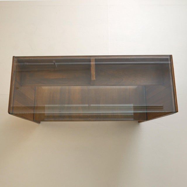 Italian Fluted Cherry Wood Console Table, 1970s For Sale - Image 4 of 12