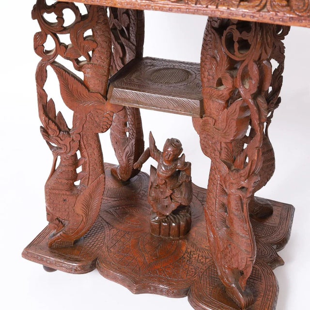 Anglo Indian Carved Wood Stand or Table For Sale - Image 9 of 12