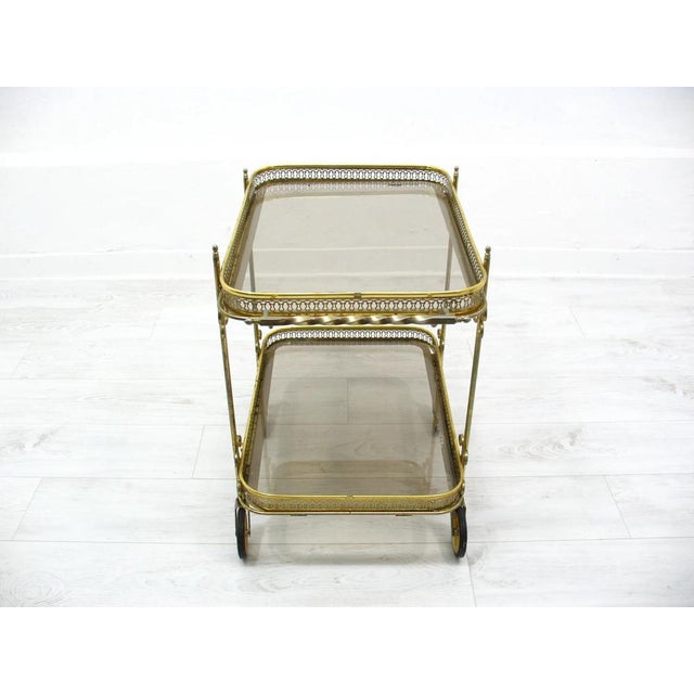 1960s Brass Serving Bar Cart, 1960s For Sale - Image 5 of 17