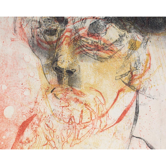 Signed Limited Edition Abstract Portrait Color Etching by Walter Sorge For Sale - Image 4 of 8