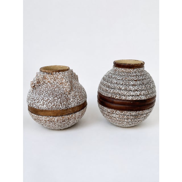 Art Deco French Companion Ceramic Vases from Odyv Berlot-Mussier, 1930s, Set of 2 For Sale - Image 9 of 9