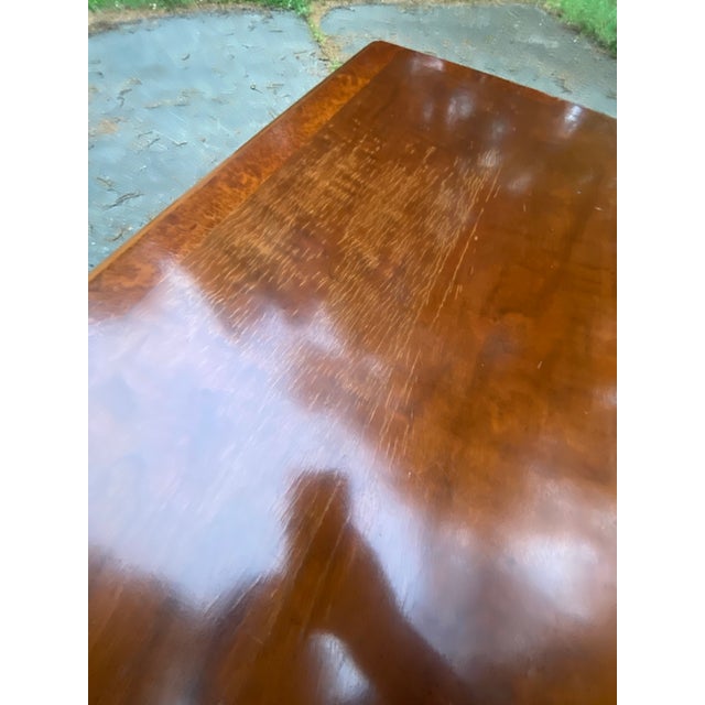 Antique French Style Walnut Flip Top Game Table | Carved Pedestal Console Table | Renaissance Revival Sofa Table | Burl Walnut Entry Table For Sale - Image 11 of 13