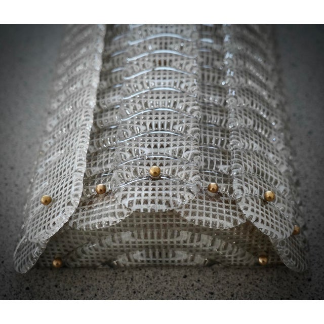 Mid-Century Modern Murano Semi Circle Transparent White Art Glass Wall Light and Sconces, 2000 For Sale - Image 3 of 10