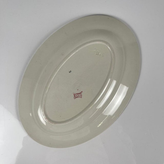 Oval Pink Earthenware Fontainebleau Serving Platter from KG Lunéville, 19th Century For Sale - Image 5 of 11