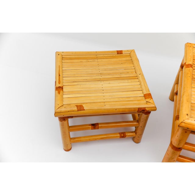 Mid-Century Modern Japanese Bamboo Nesting Tables, Japan, 1950s, Set of 5 For Sale - Image 10 of 11