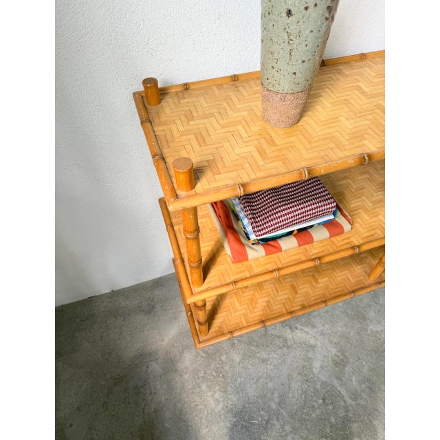 Large Rattan Shelf, 1960 For Sale - Image 18 of 18