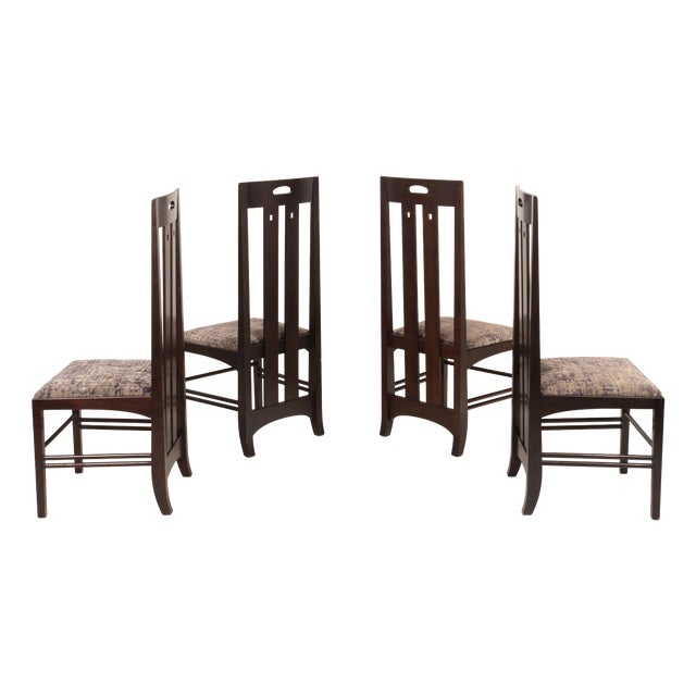 Ash Wood Ingram Low Chairs by Charles Rennie Mackintosh for Cassina, 1980, Set of 4 For Sale
