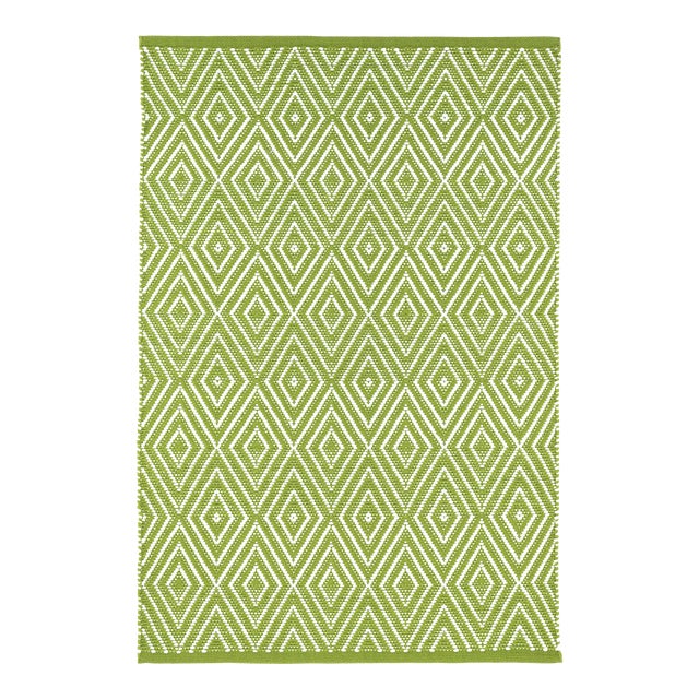 Dash & Albert by Annie Selke Diamond Sprout/White Indoor/Outdoor Rug, 9' 6" x 13' 6" For Sale