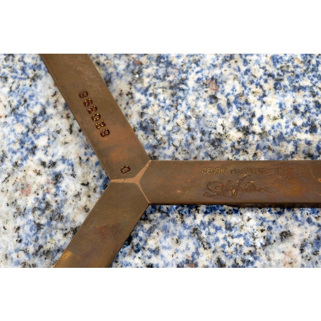 Pair of Cedric Hartman Bronze & Blue Bahia Granite Side Tables, Circa 1970s For Sale - Image 10 of 10