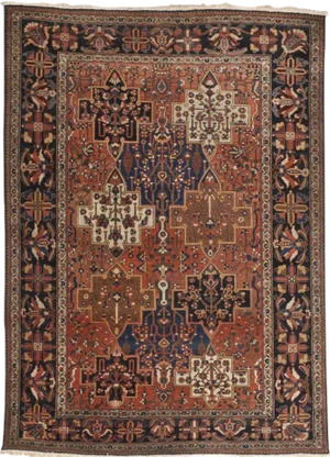 Antique Persian Saruk Farahan Rug - 5' X 7'
