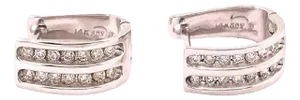 14 Karat White Gold Latch Back Earrings With 1.50 Total Diamond Weight