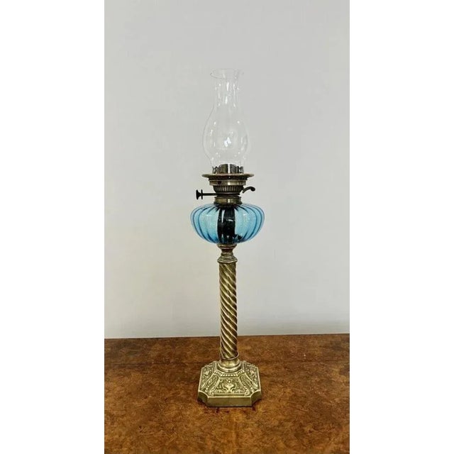 Mid 19th Century Antique Victorian Oil Lamp, 1860 For Sale - Image 5 of 7