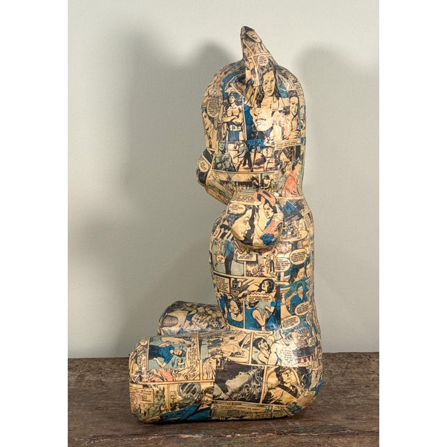 Mid 20th Century Vintage Filipino Comic Paper Mache Bear Piñata Folk Art Sculpture For Sale - Image 5 of 8