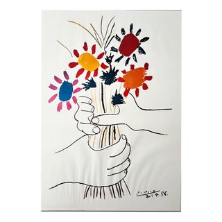 Pablo Picasso, Mains Au Fleurs, 1970s, Lithograph For Sale