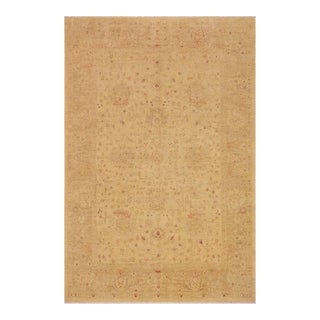 Classic Ziegler Gold Tan Hand-Knotted Wool Rug - 9'4'' X 11'10'' For Sale