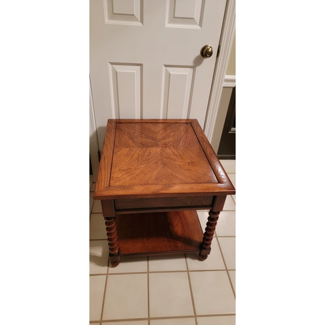 Brandt 1970's Brandt End Tables With Barley Twist Legs and Single Drawer - A Pair For Sale - Image 4 of 12
