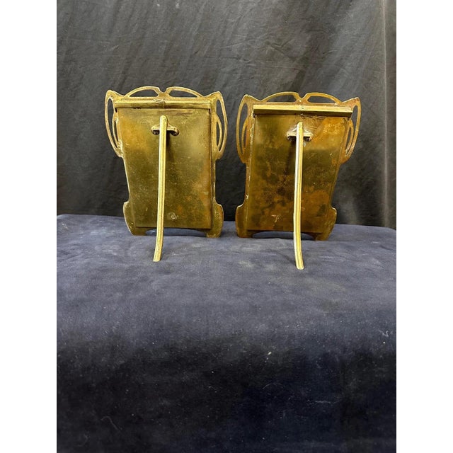 Early 20th Century Art Nouveau Period Brass Easelback Frames - A Pair For Sale - Image 4 of 6