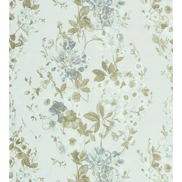 Sample - The House of Scalamandré Antonella Lampas Fabric, Grey Garden For Sale