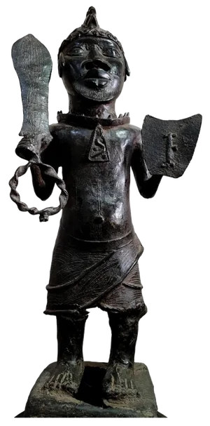 Nigerian Kingdom of Benin Artist, Warrior, Pre-1800s, Bronze