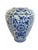 Mid-Century Modern 1970s Large Hand-Painted Delft Blue & White Vase With Bird Motif For Sale - Image 3 of 11