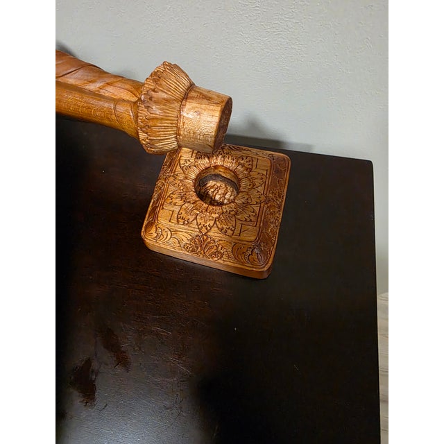 1950s Signed K. Dana (Mas, Bali) Elongated Art Deco Two-Piece Hardwood Sculpture For Sale - Image 11 of 12