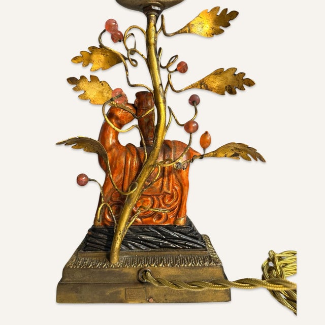 Pair of Chinese Ceramic Spotted Deer Joss Stick Holders Converted to Lamps by Nicholas Hayden, New York For Sale - Image 6 of 9