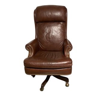 Hancock & Moore Leather Executive Desk Chair For Sale