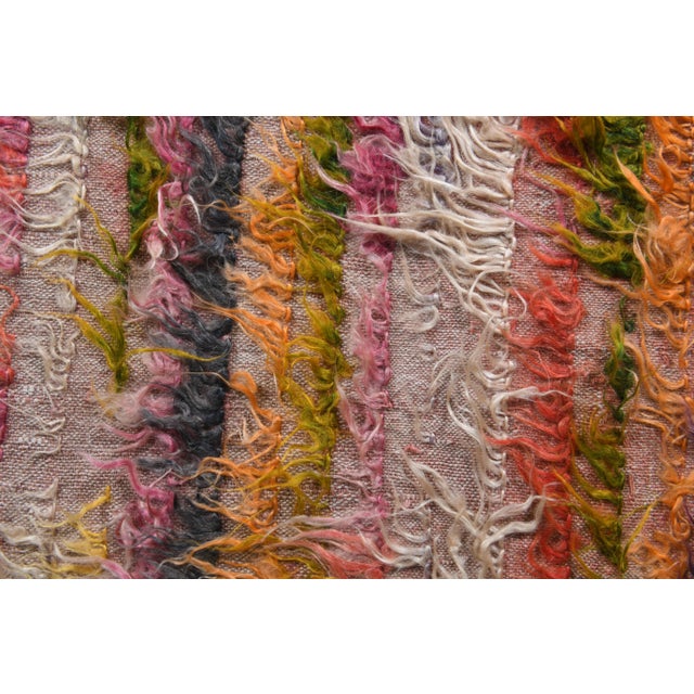 Pink Vintage Turkish Hand-Knotted Wool Cotton Pink Kilim Runner Rug For Sale - Image 8 of 9