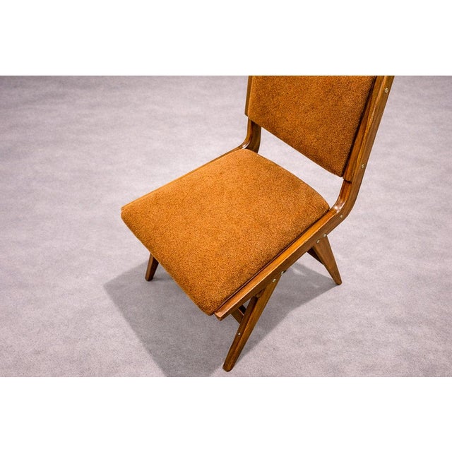 Wood Set of 6 Chairs in Saddle Mohair and Rosewood, Attributed to Forma, 1950s For Sale - Image 7 of 17