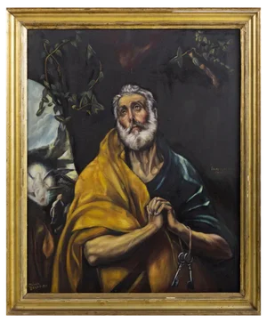 After Domenikos Theotokopoulos / El Greco, The Tears of Saint Peter, 19th Century, Oil on Canvas, Framed