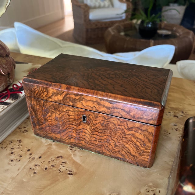 Antique English Walnut Tea Caddy For Sale - Image 9 of 9