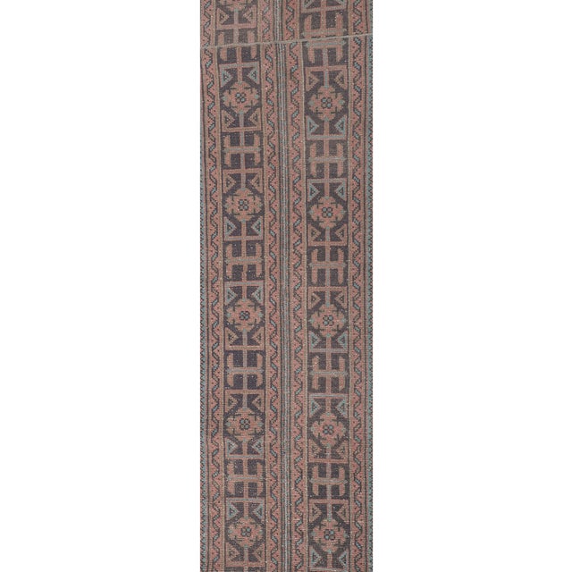 1960s Vintage Turkish Oushak Extra Long and Wide Runner - Stair Tread 1'10'' X 20'8'' For Sale - Image 6 of 10