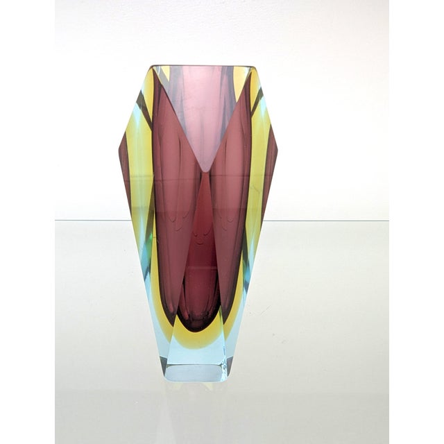 Faceted Block Vase by Flavio Poli for Alessandro Mandruzzato, 1960s For Sale - Image 10 of 10