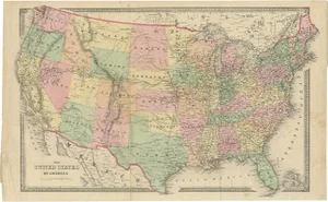 Antique Map of the United States by Titus, 1871