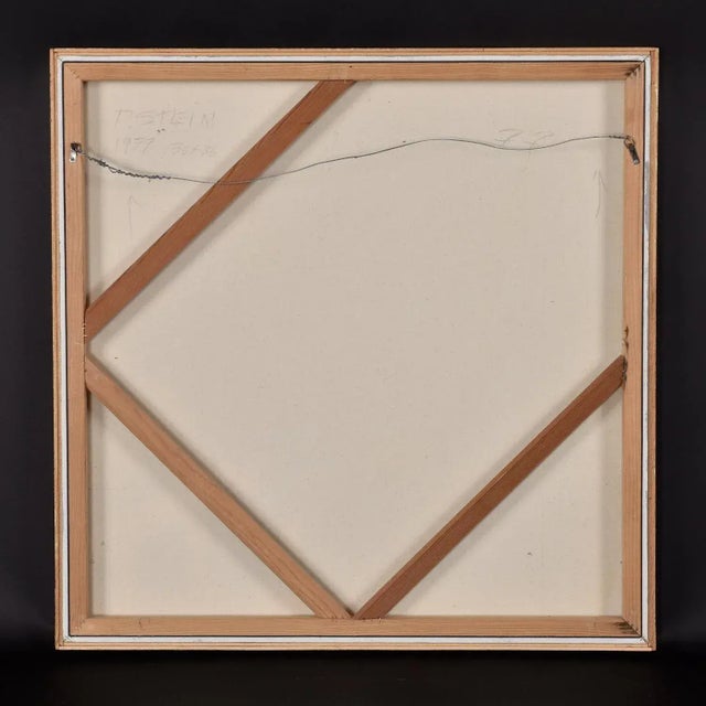 P. Stein 1977 Eggplant Purple and Lavender Square Abstract Color Field Painting For Sale - Image 9 of 10