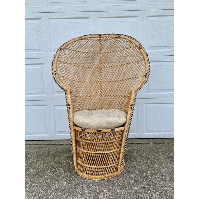 Bohemian Wicker Emanuelle Peacock Chair For Sale - Image 13 of 13