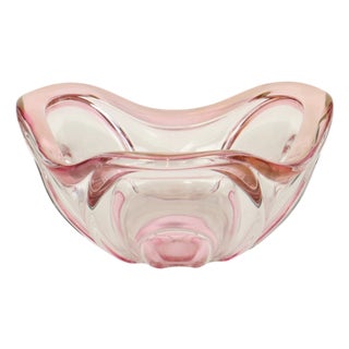 Vintage Murano Pink Glass Fruit Bowl, 1960s For Sale