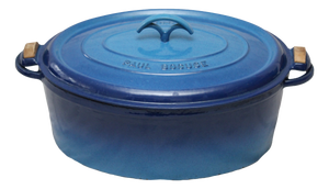 Blue Cast Iron Enamelled Casserole by Paul Bocuse, 2000s