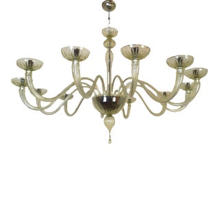 Light Green Murano Glass Chandelier, Extra Large, Mid Century Modern For Sale