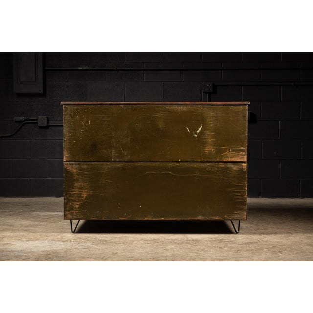 Early 20th Century Vintage Ten Drawer Flat File With Hairpin Legs For Sale - Image 5 of 8