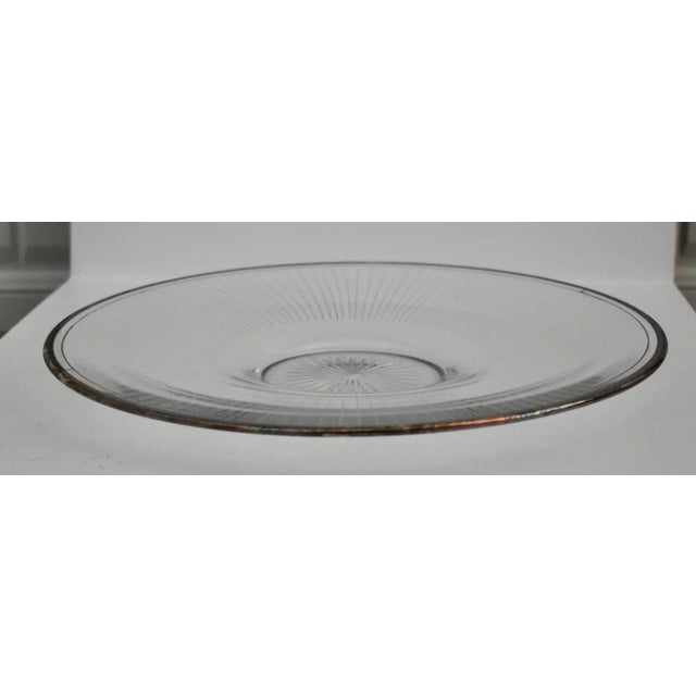 Art Deco Vintage Heisey Art Deco Style Etched Glass Round Platter For Sale - Image 3 of 13