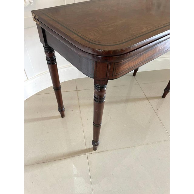Antique George III Mahogany Card Table, 1820s For Sale - Image 10 of 15