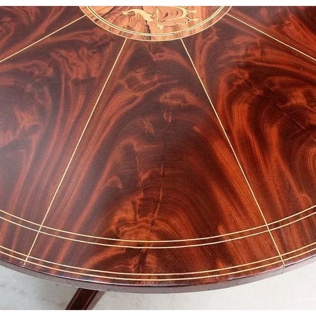 19th Century Charles X Pedestal Table in Mahogany Bramble Veneer & Marquetry For Sale - Image 10 of 18