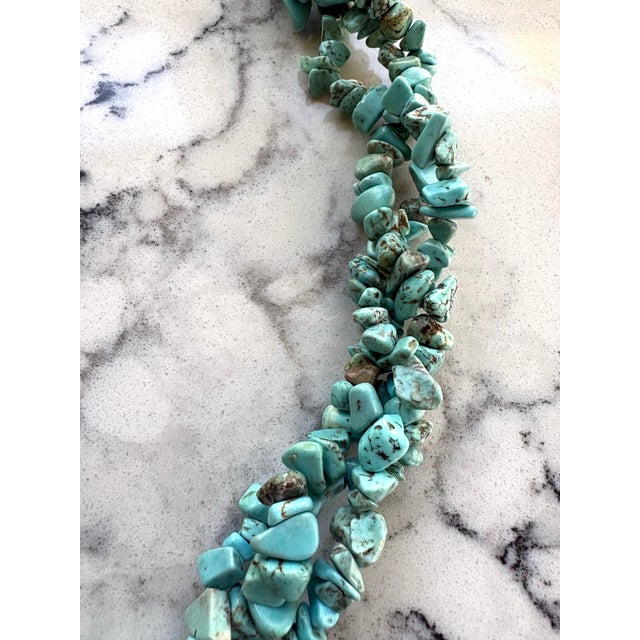 American Vintage Turquoise Beaded Multi Strand Necklace For Sale - Image 3 of 3