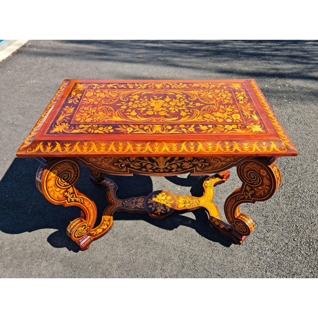 French Style Coffe/Tea Side/Center Table/Desk With Scrolled Legs For Sale - Image 13 of 13