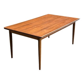 1960s Danish Modern / Mid Century Teak Expandable Dining Table — Rectangular — Draw Leaf — By Skovmand & Andersen For Sale