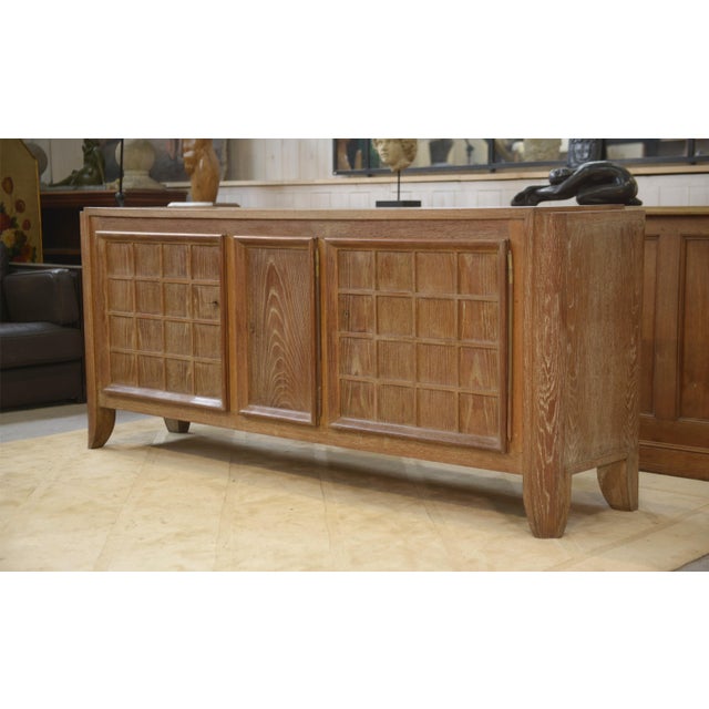 Whitewashed Oak Buffet by Maurice Rinck, 1940s For Sale - Image 17 of 17