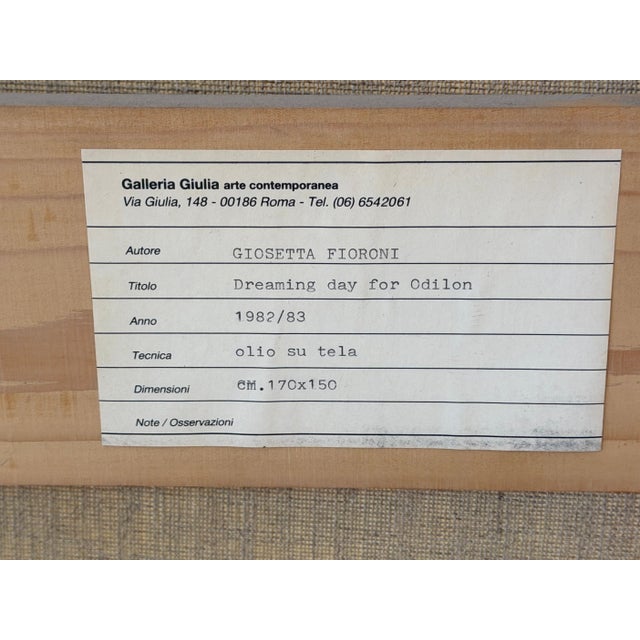 Giosetta Fioroni “Dreaming Day for Odilon” Monumental Work, Exhibited Rome 1984 For Sale - Image 14 of 18