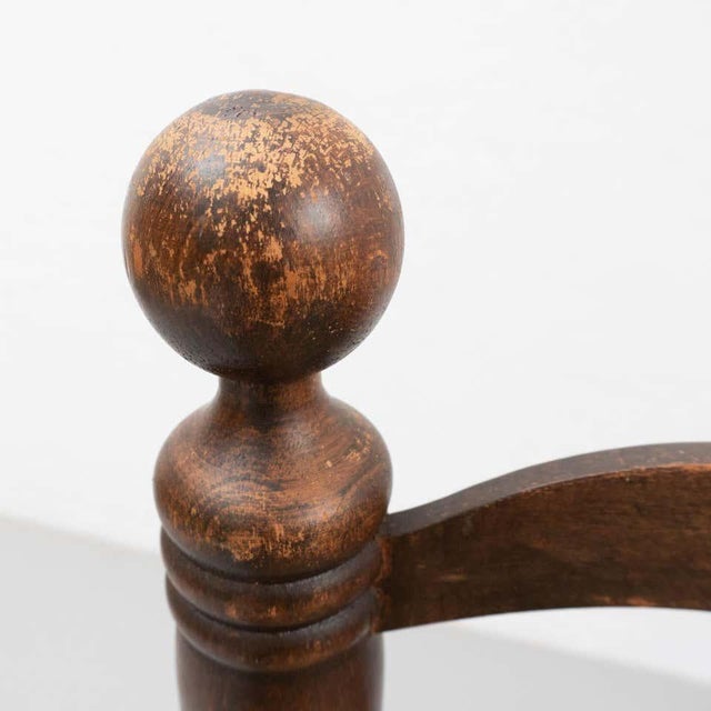 Set of Early 20th Century Popular Rustic Armchairs in Wood and Rattan For Sale - Image 9 of 18